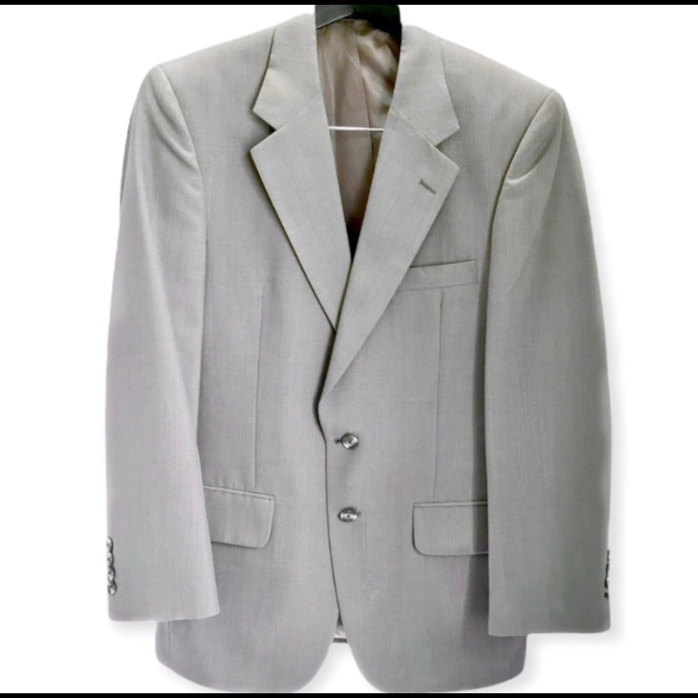 Vintage Burberry Stratford Gray Glen Check Plaid Two Button Blazer 38S